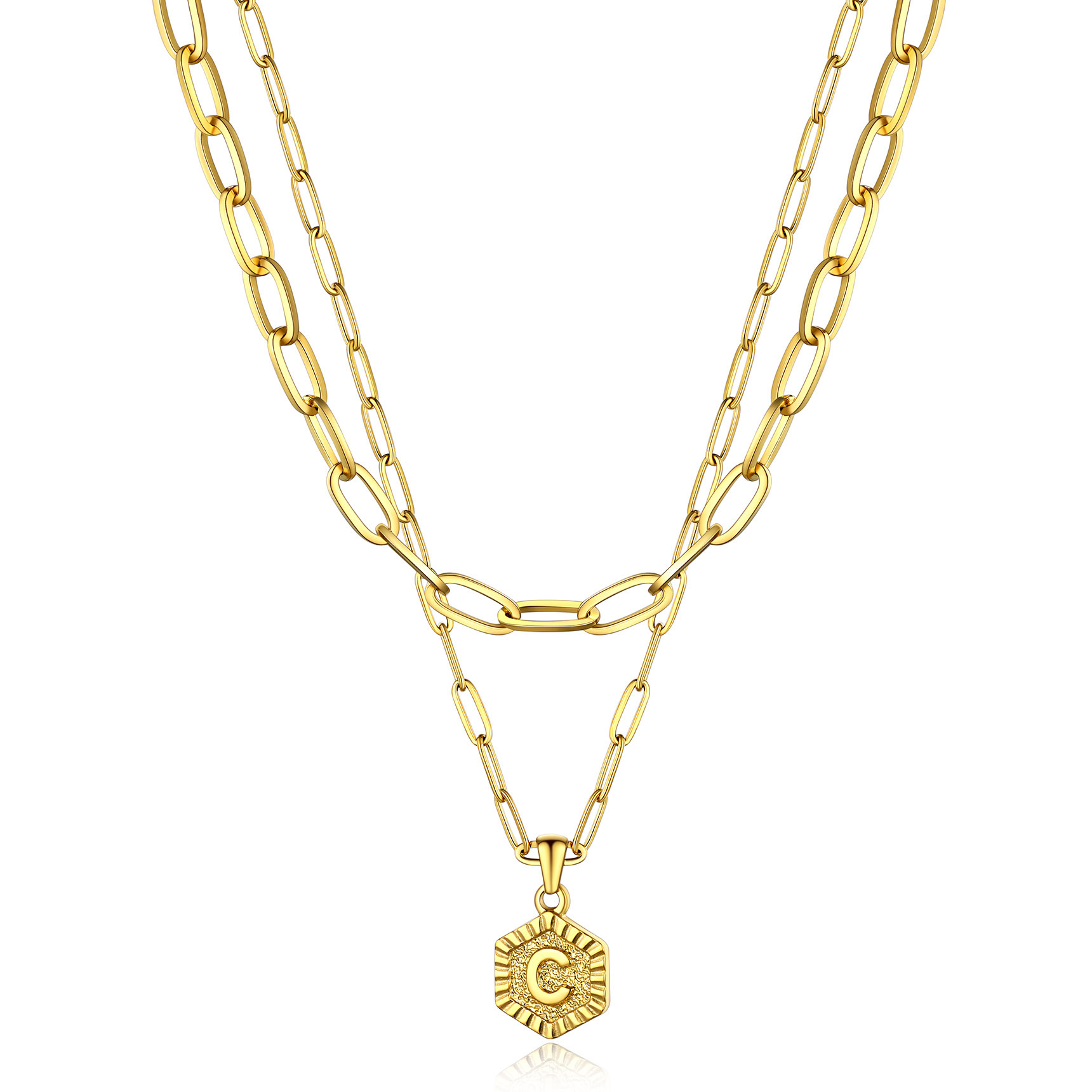 Hypoallergenic 18K Gold  Name Initial Necklaces For Women