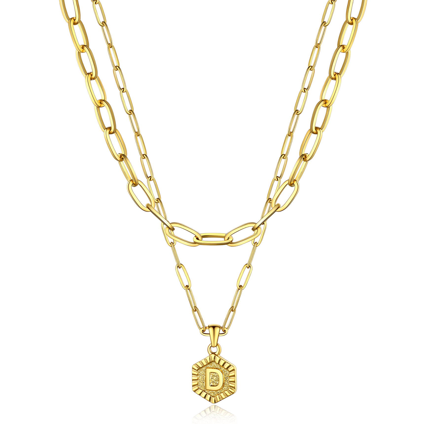 Hypoallergenic 18K Gold  Name Initial Necklaces For Women
