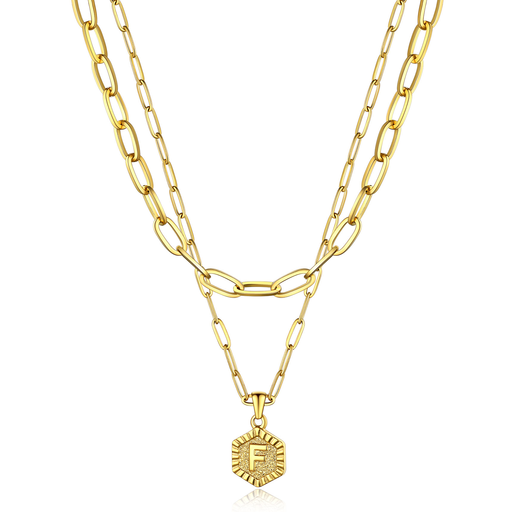 Hypoallergenic 18K Gold  Name Initial Necklaces For Women