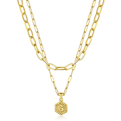 Hypoallergenic 18K Gold  Name Initial Necklaces For Women
