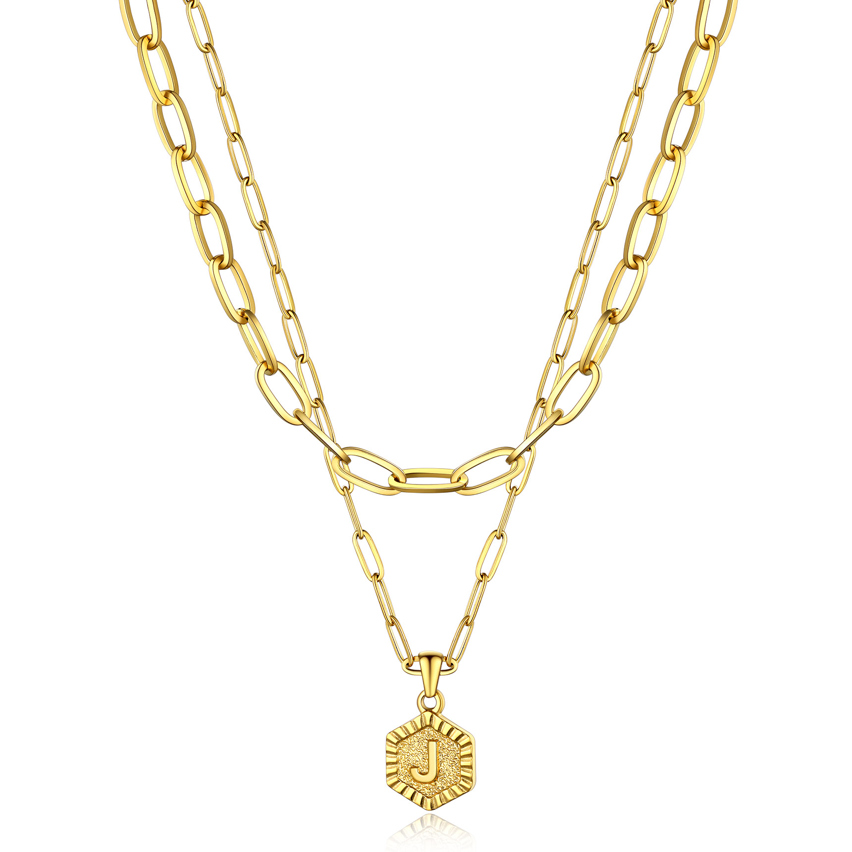 Hypoallergenic 18K Gold  Name Initial Necklaces For Women