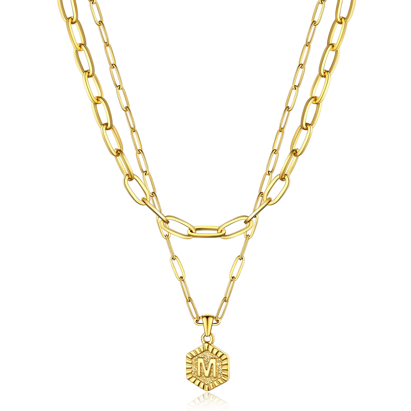 Hypoallergenic 18K Gold  Name Initial Necklaces For Women