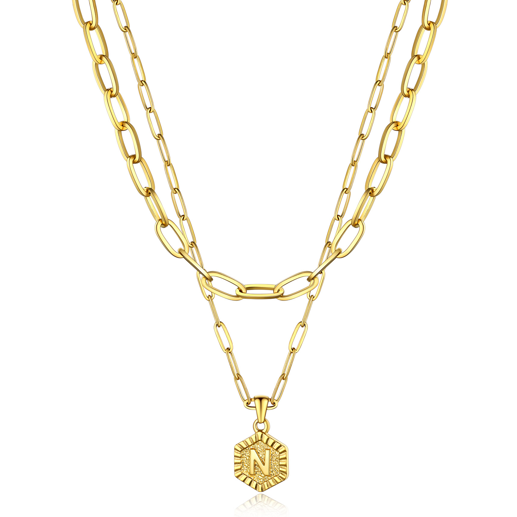 Hypoallergenic 18K Gold  Name Initial Necklaces For Women