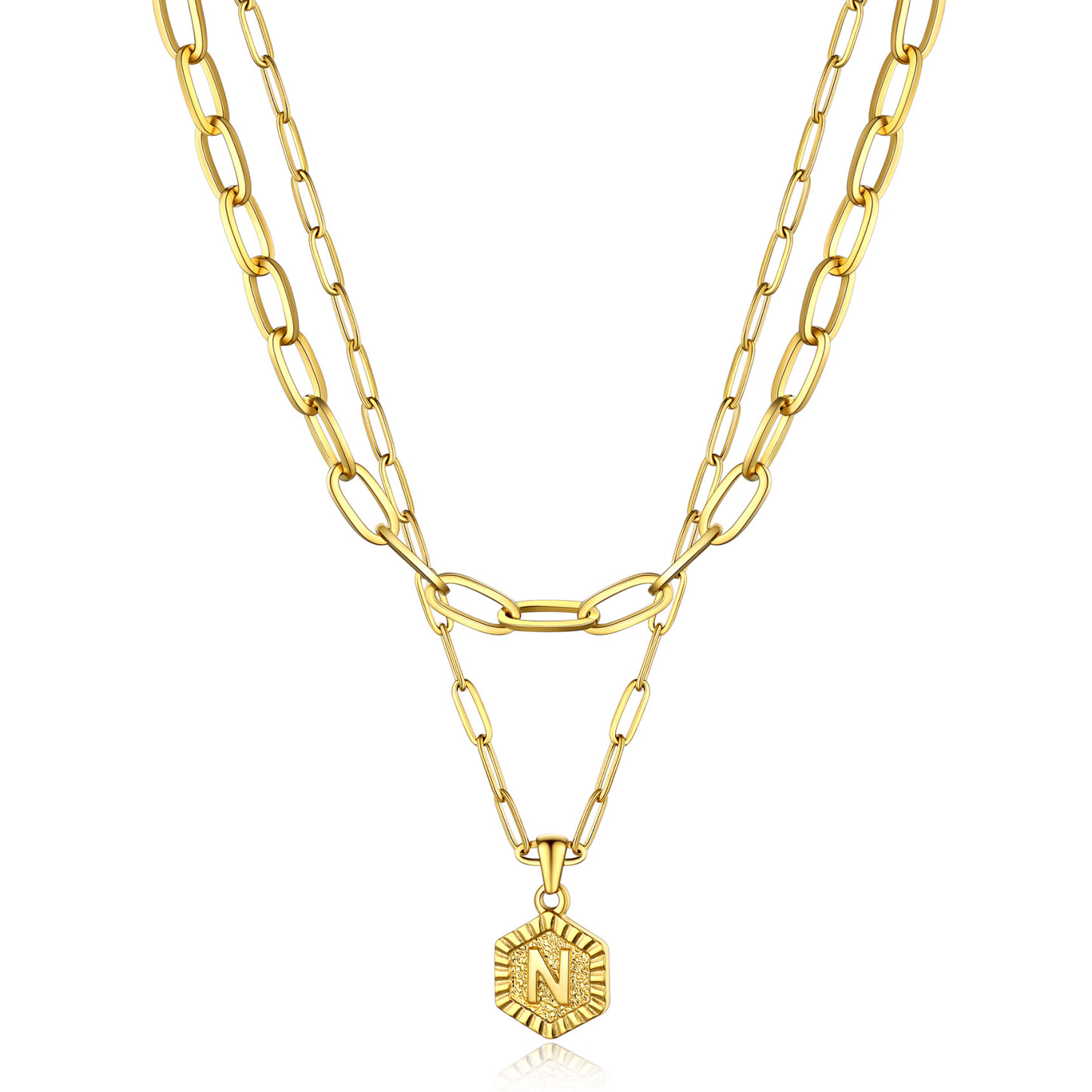 Hypoallergenic 18K Gold  Name Initial Necklaces For Women