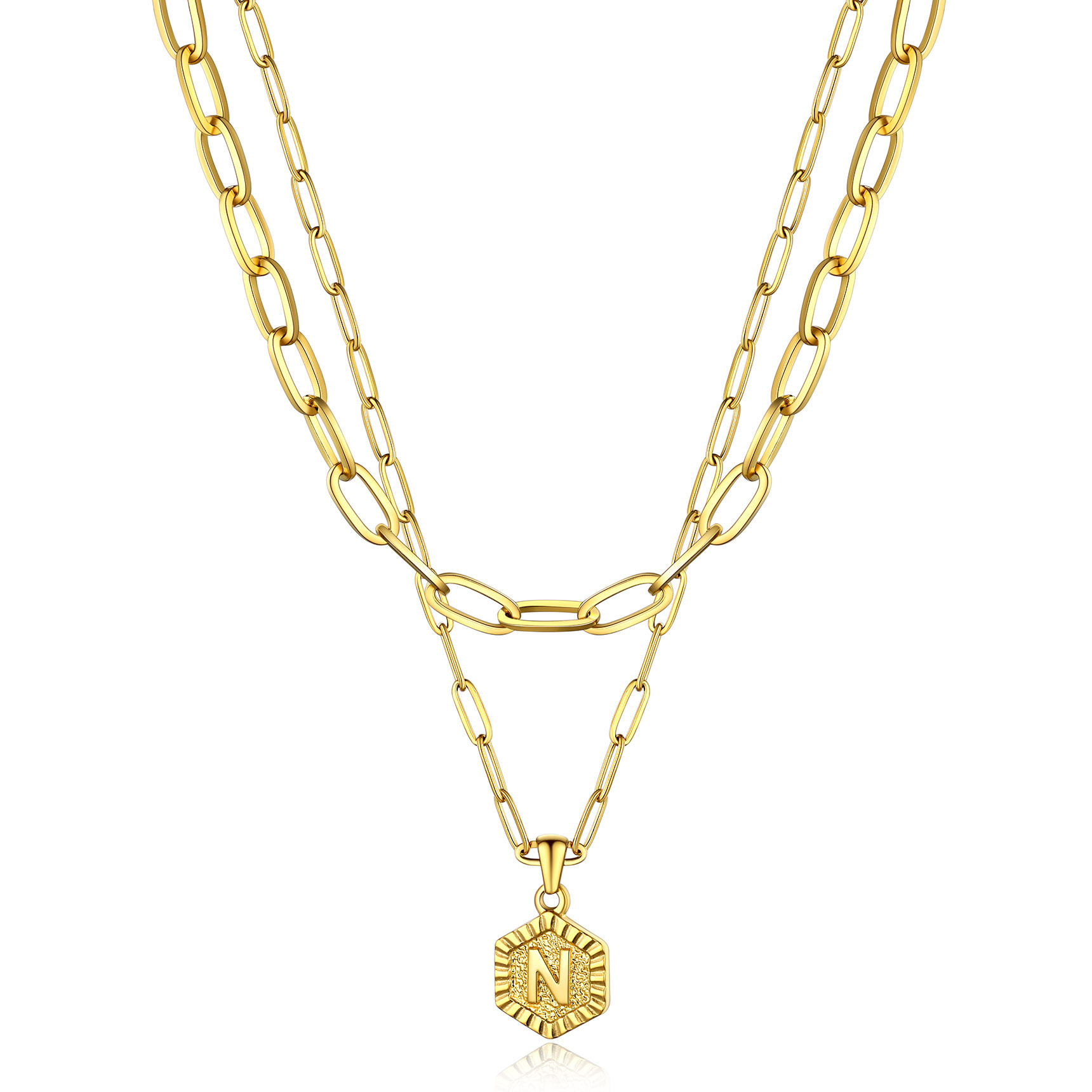 Hypoallergenic 18K Gold  Name Initial Necklaces For Women