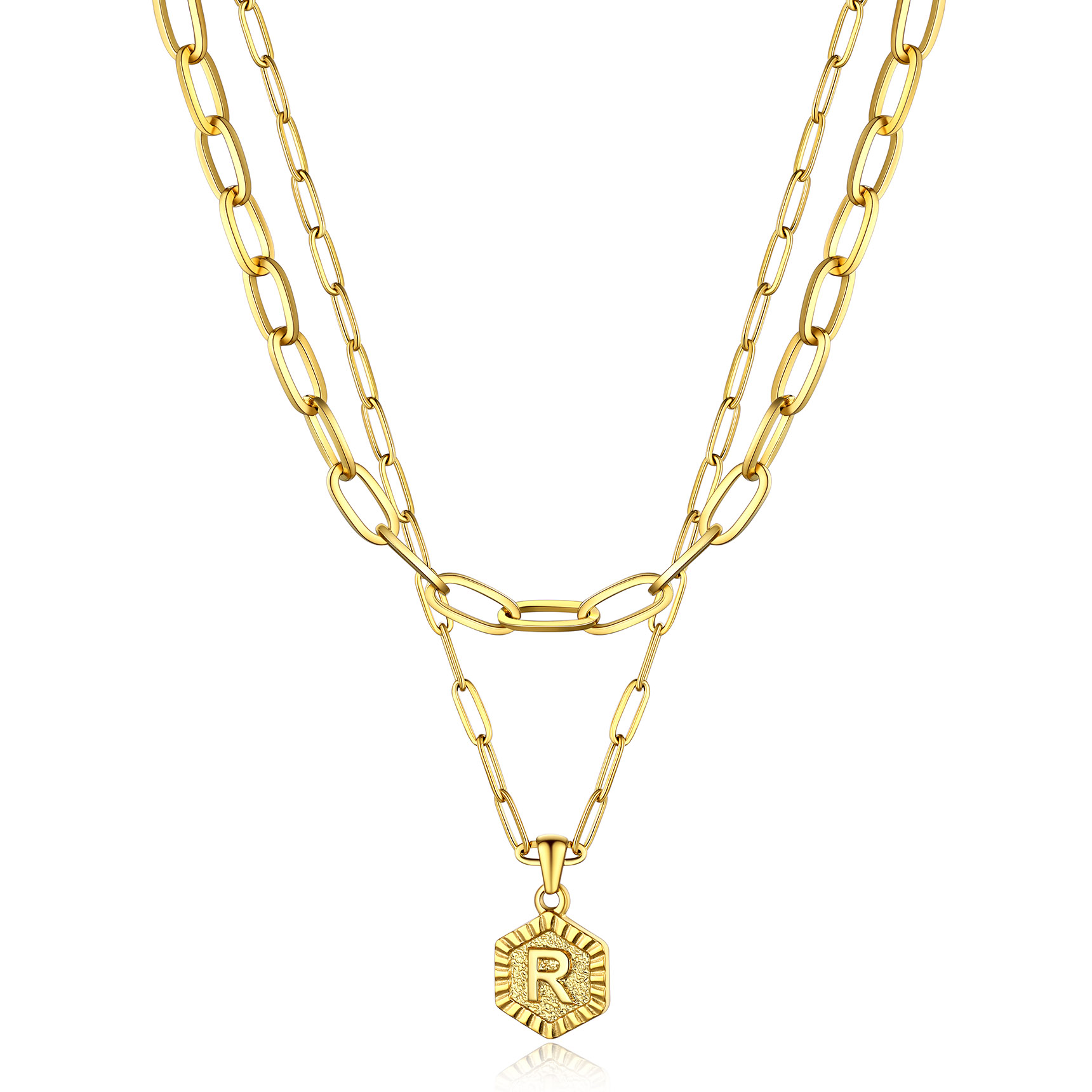 Hypoallergenic 18K Gold  Name Initial Necklaces For Women