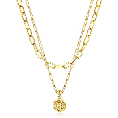 Hypoallergenic 18K Gold  Name Initial Necklaces For Women