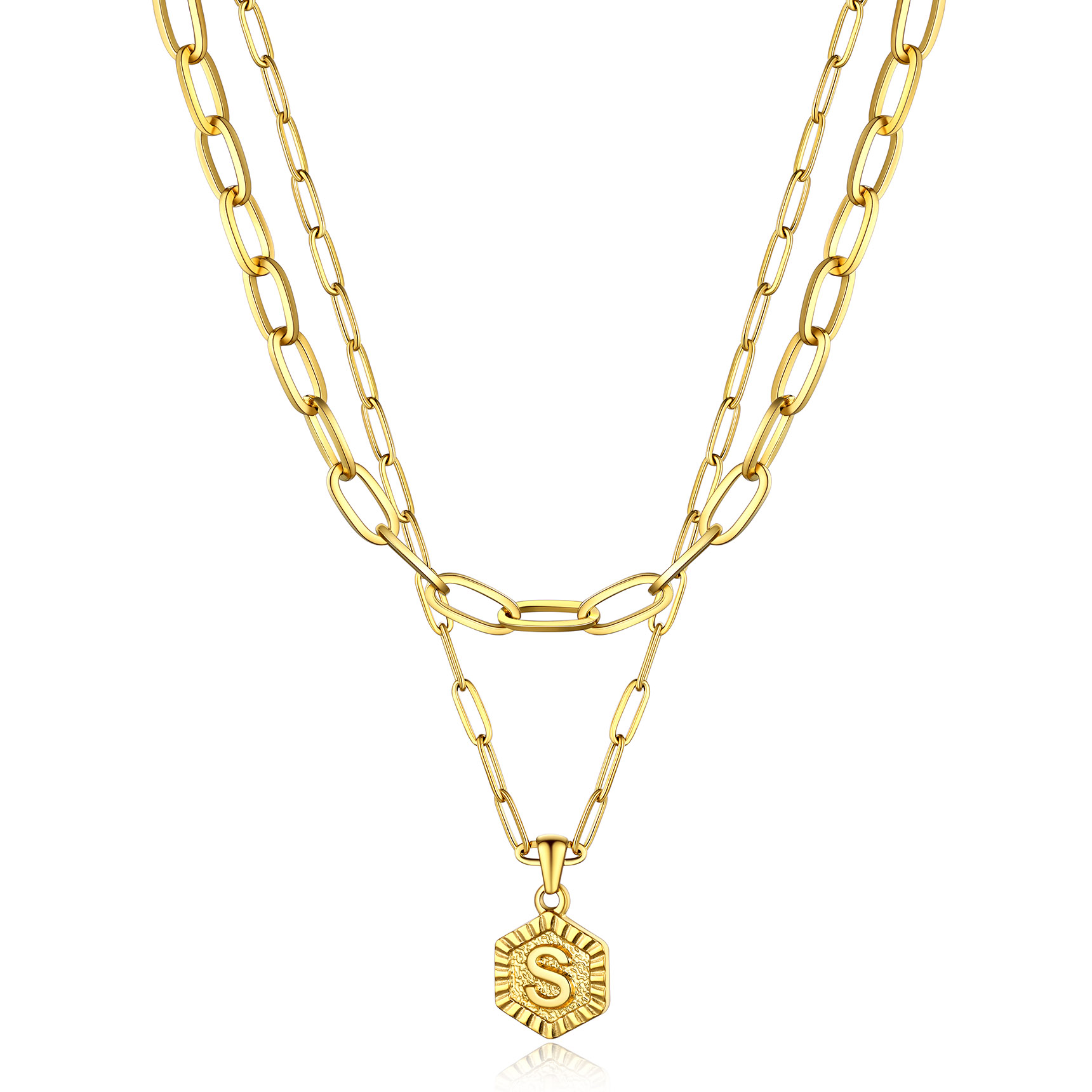 Hypoallergenic 18K Gold  Name Initial Necklaces For Women