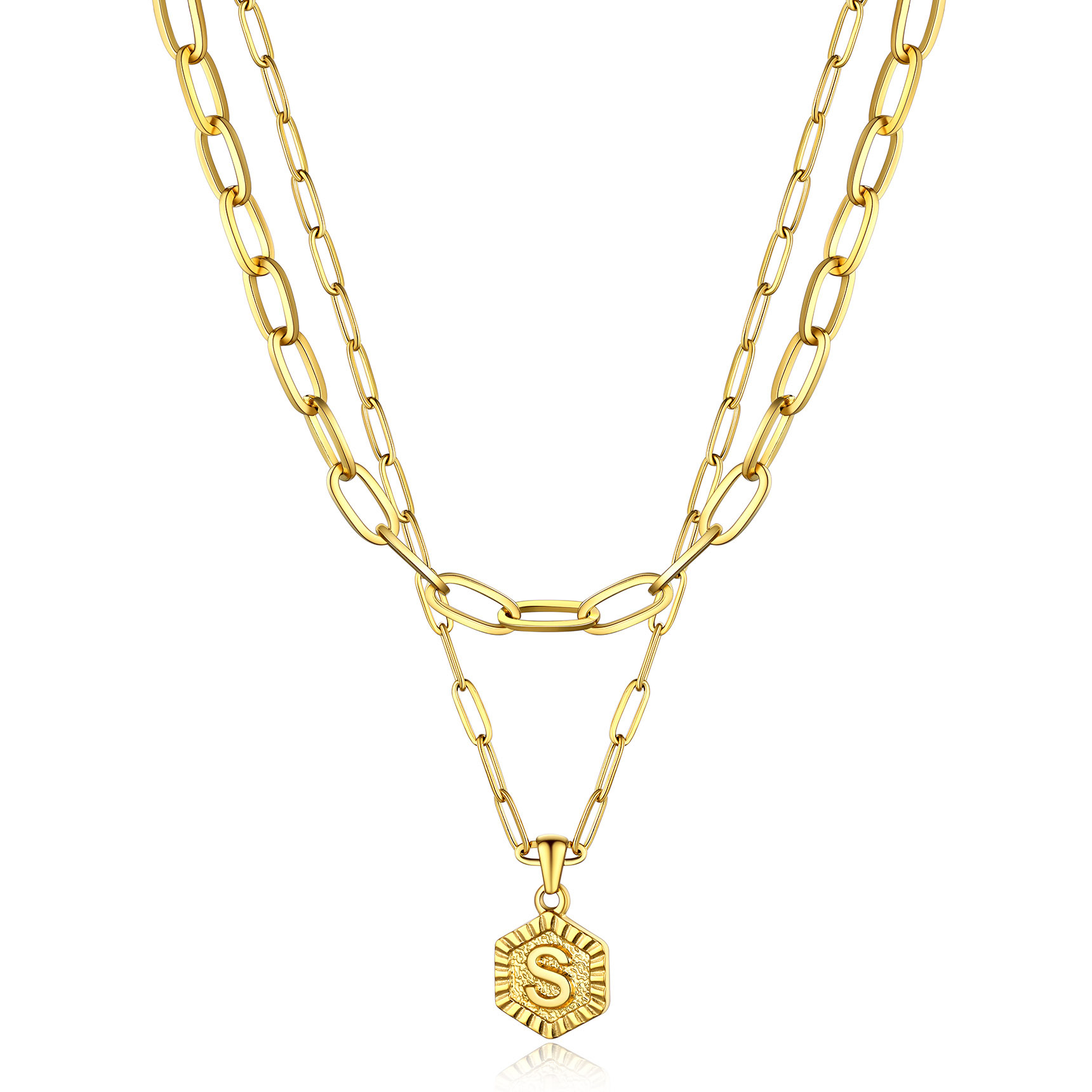 Hypoallergenic 18K Gold  Name Initial Necklaces For Women