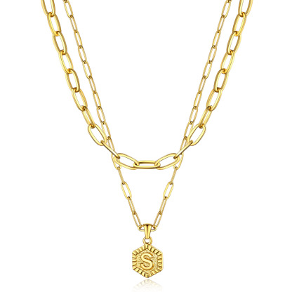 Hypoallergenic 18K Gold  Name Initial Necklaces For Women
