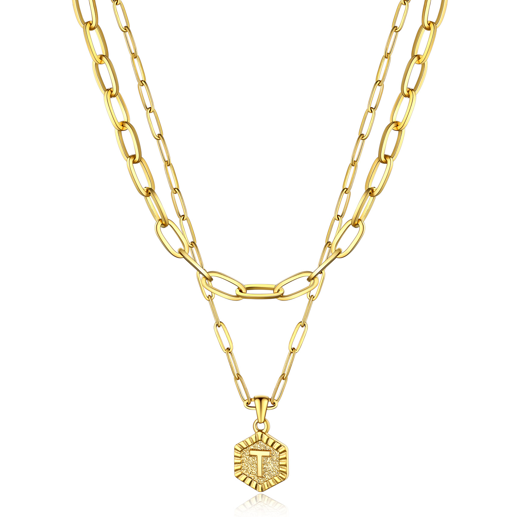 Hypoallergenic 18K Gold  Name Initial Necklaces For Women