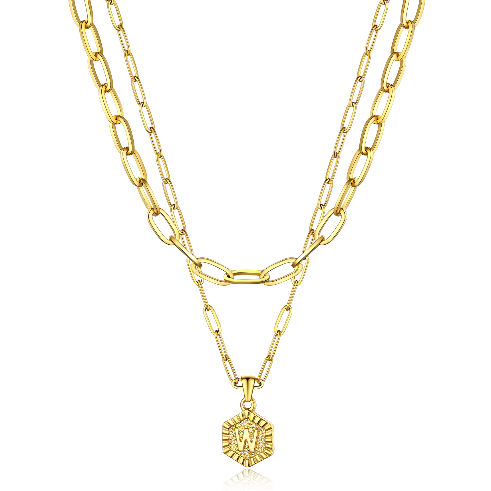 Hypoallergenic 18K Gold  Name Initial Necklaces For Women