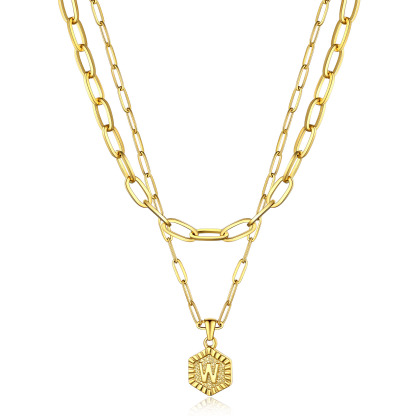 Hypoallergenic 18K Gold  Name Initial Necklaces For Women