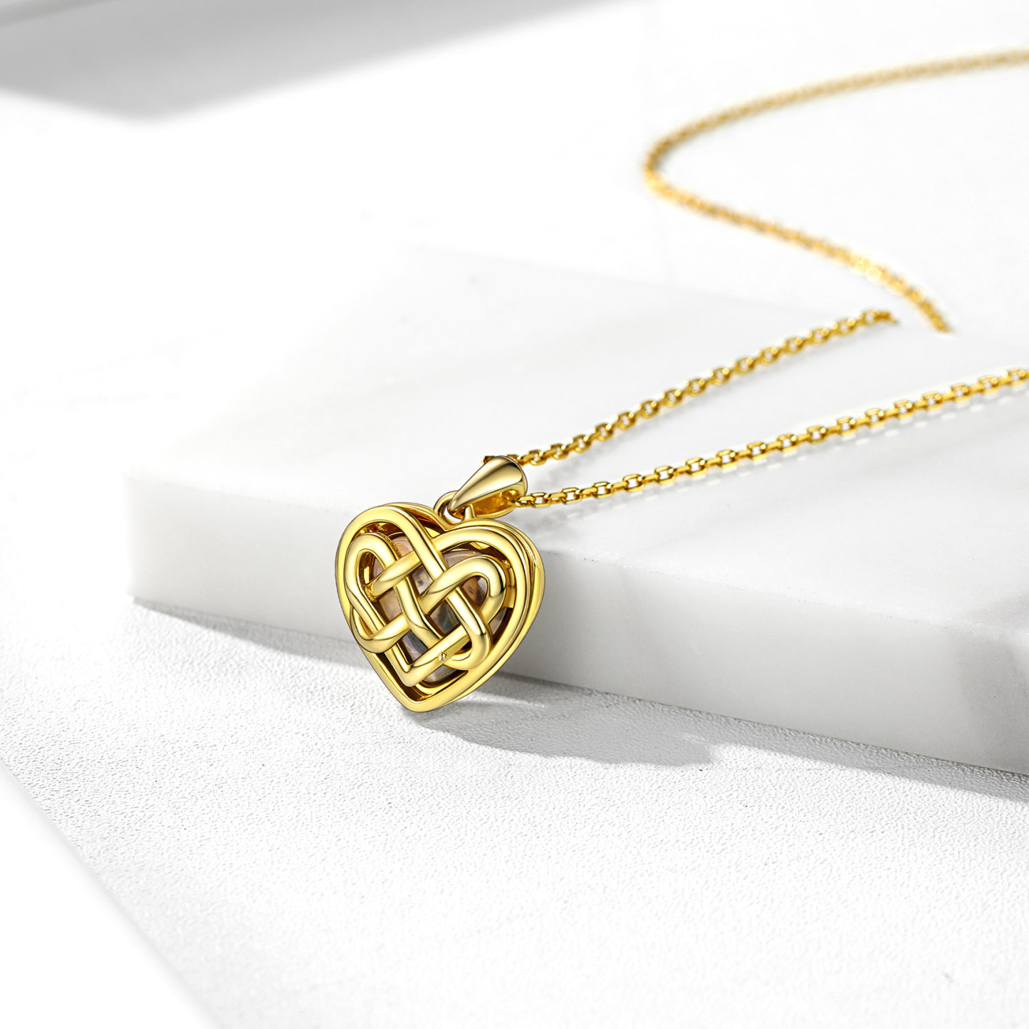  Custom Photo Celtic Heart Locket Necklace for Women occasion gold