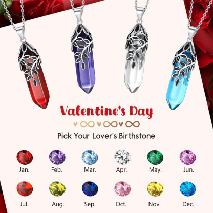 Birthstone Olive Leaf  Pendant Necklace for women gift