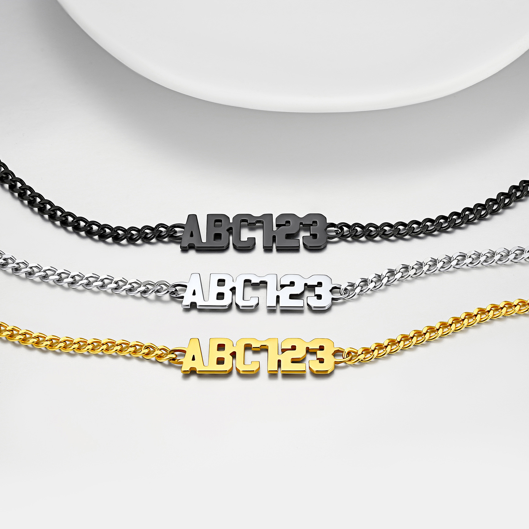 Personalized Name Necklace with Curb Chains for Men collection