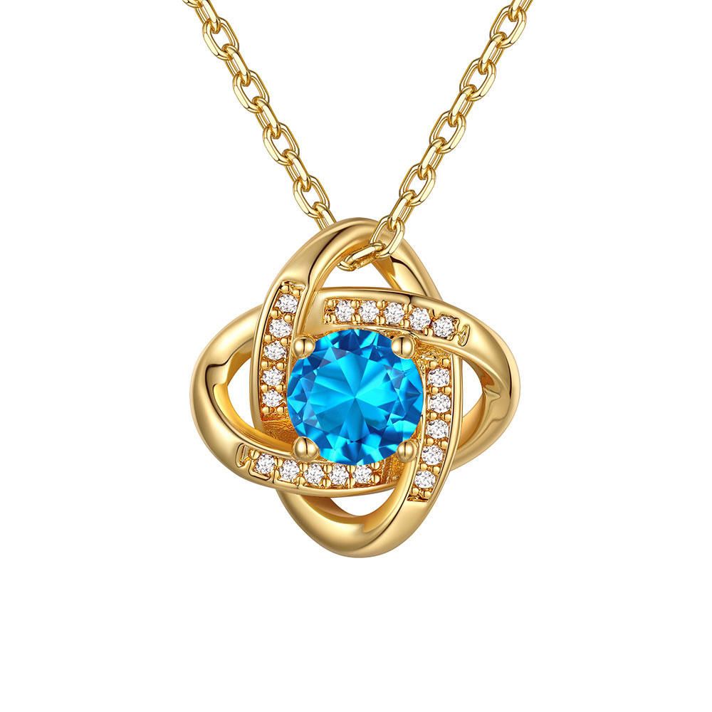 Love Knot Birthstone Necklace for Women