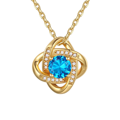 Love Knot Birthstone Necklace for Women