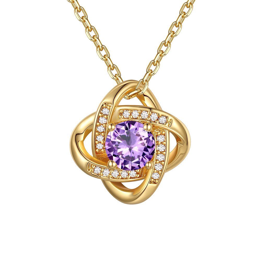 Love Knot Birthstone Necklace for Women