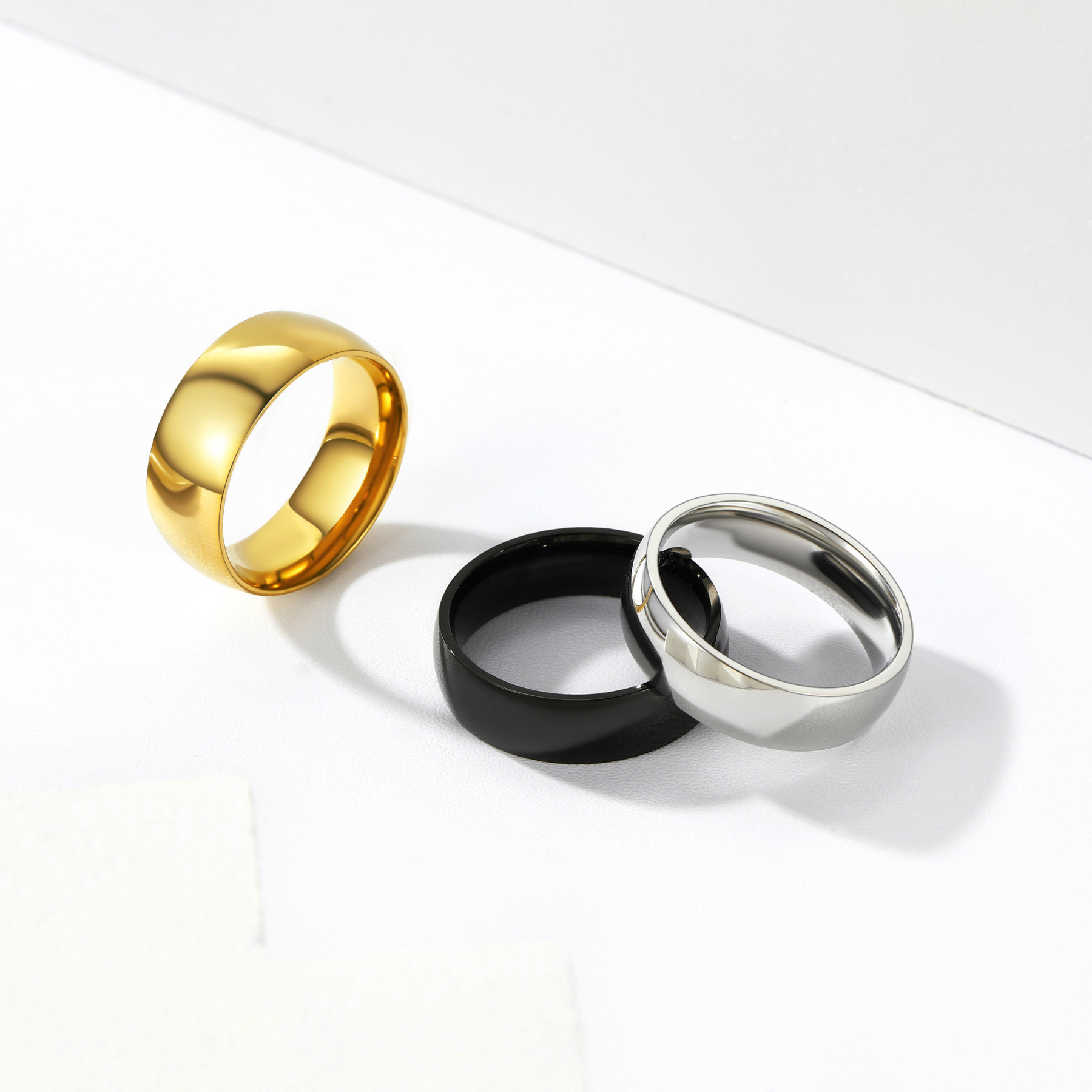 Personalized Stainless Steel Wedding Simple Plain Band for Men Women Collection