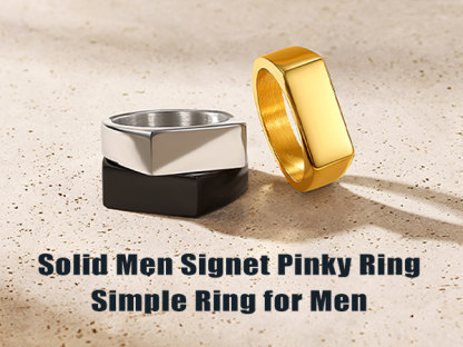 Custom Engraved Stainless Steel Signet Ring for men