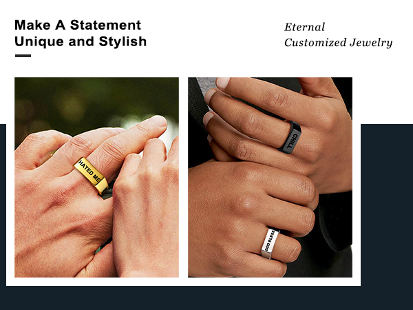 Custom Engraved Stainless Steel  Ring