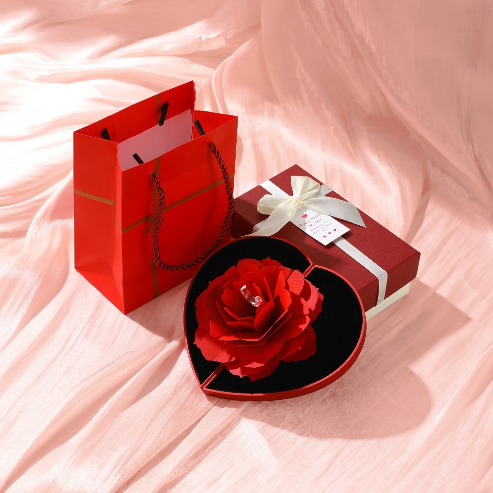 Pop Up Rose Rings Box