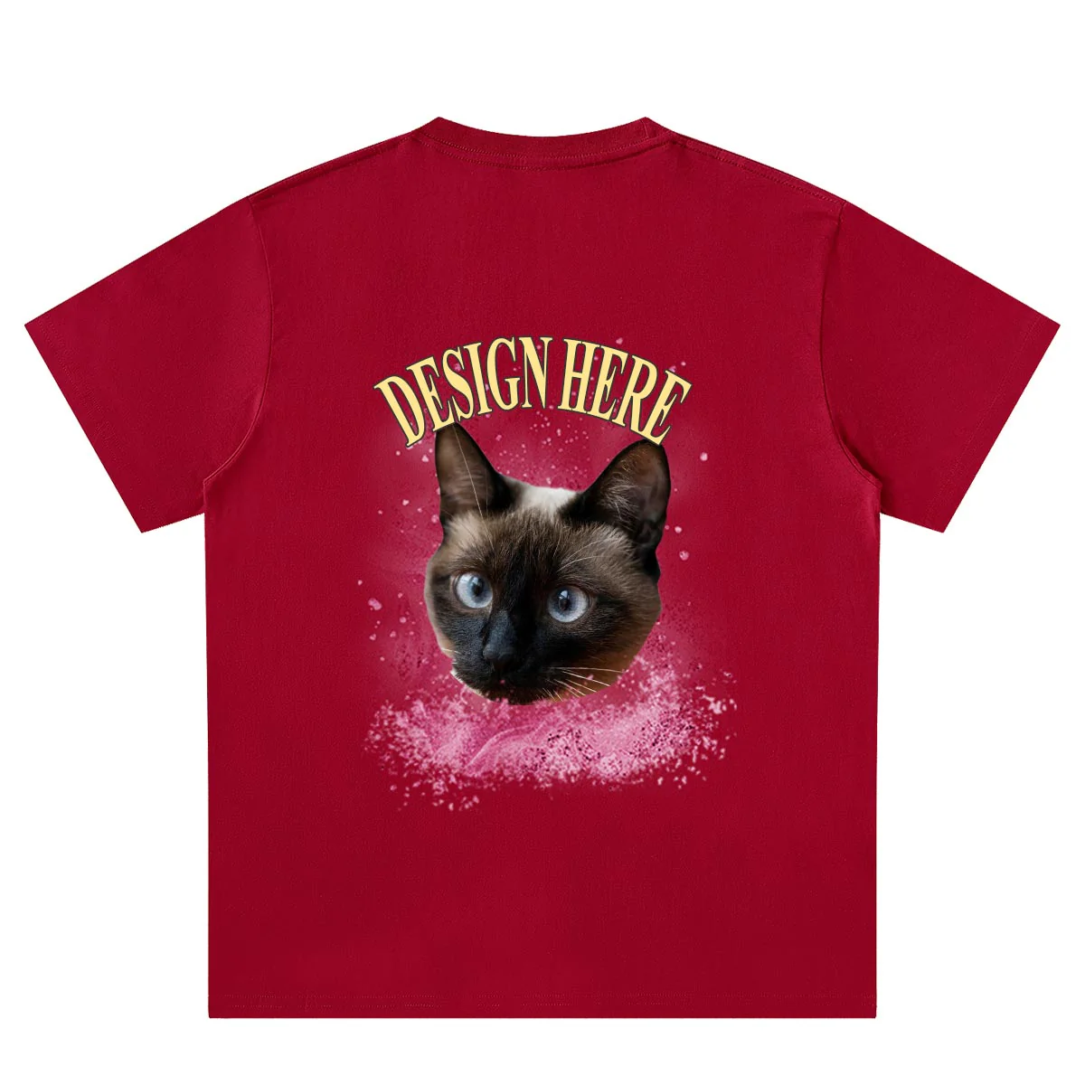 Dark Red back Custom Photo T-Shirts 