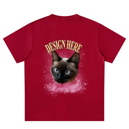 Dark Red back Custom Photo T-Shirts 