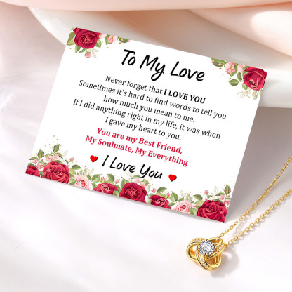 Birthstone Love Knot Necklace for Women