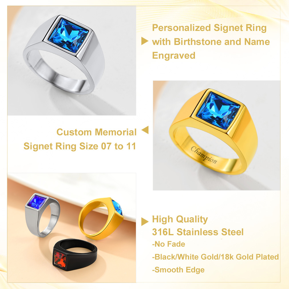 Birthstone Signet Ring