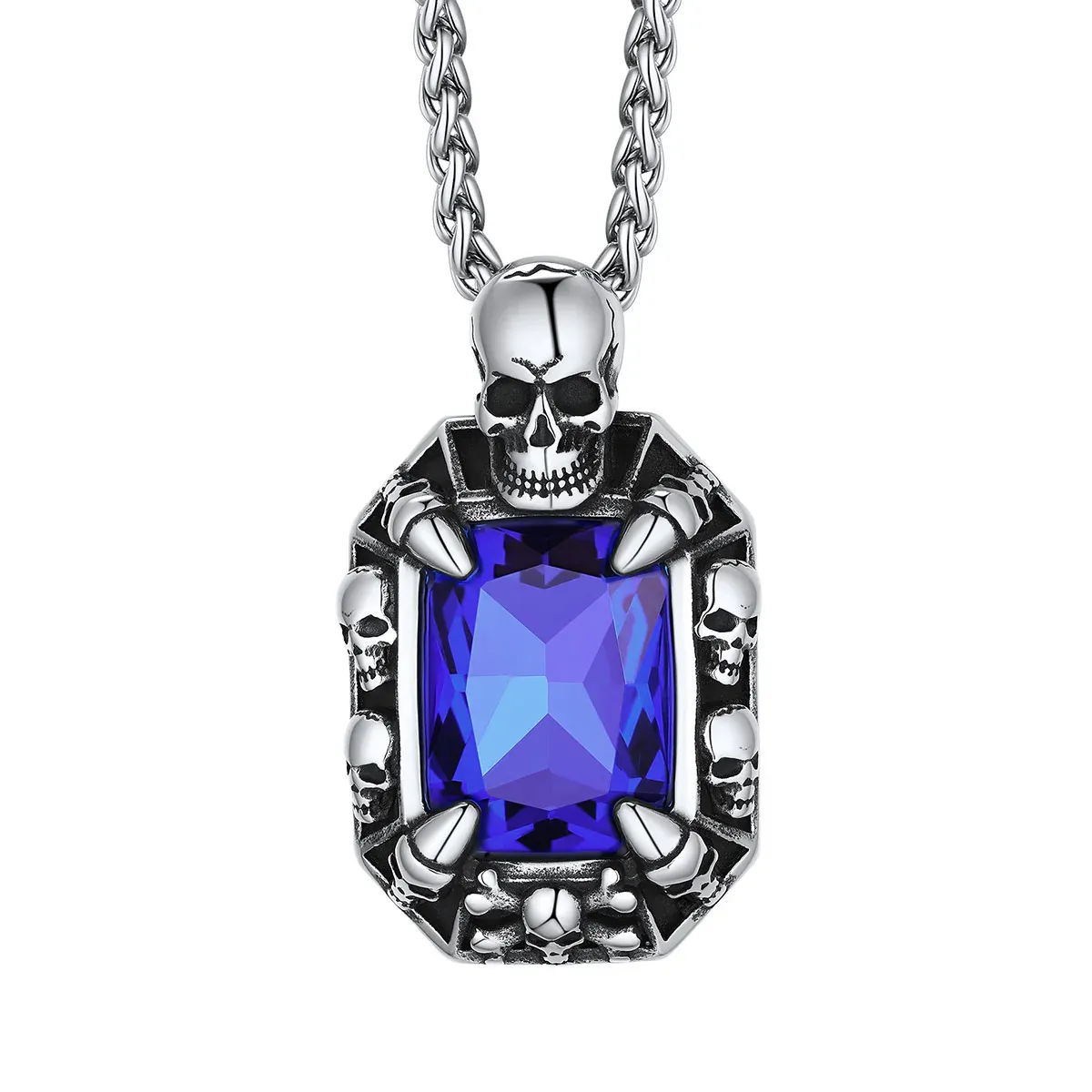 Gothic Stone Skull Necklace