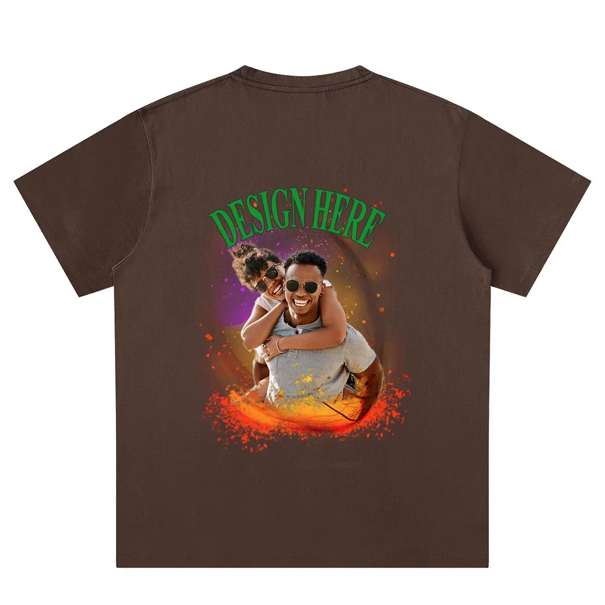 Brown back Custom Photo and Text T-Shirts