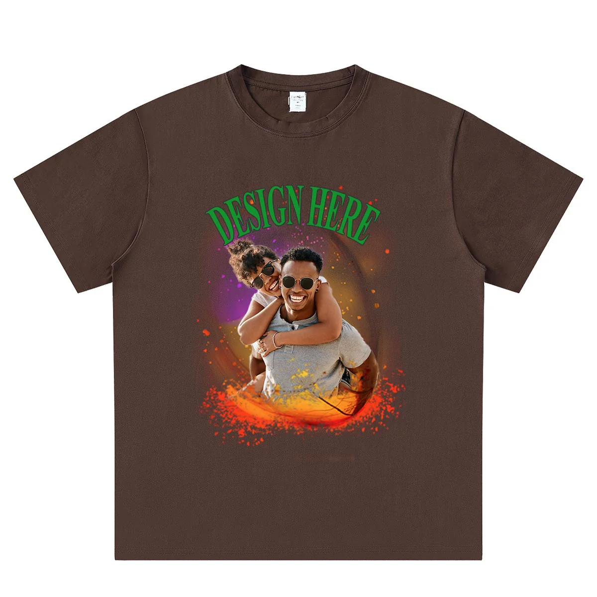 Brown front Custom Photo and Text T-Shirts