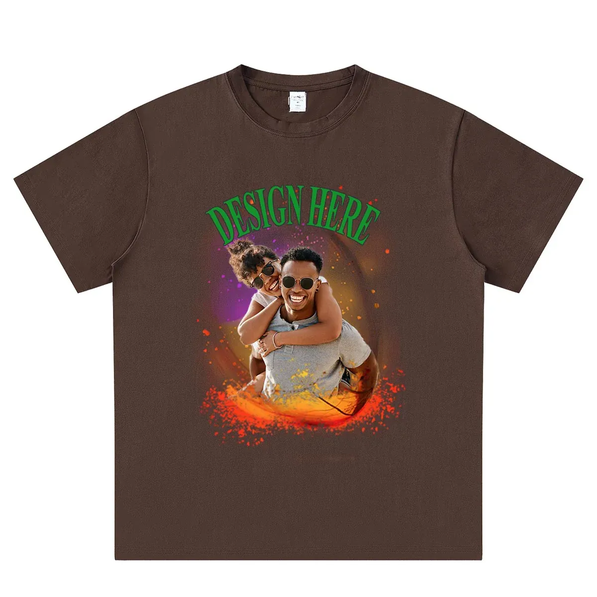 Brown front Custom Photo and Text T-Shirts