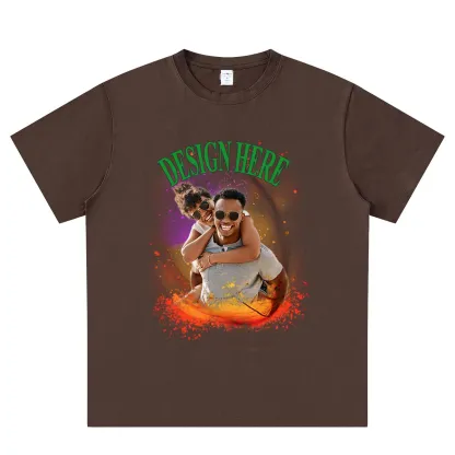 Brown front Custom Photo and Text T-Shirts