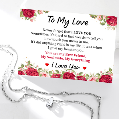 Bubble Initial Layered Anklet for Women with Card