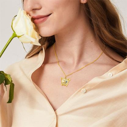 Butterfly Photo Necklace