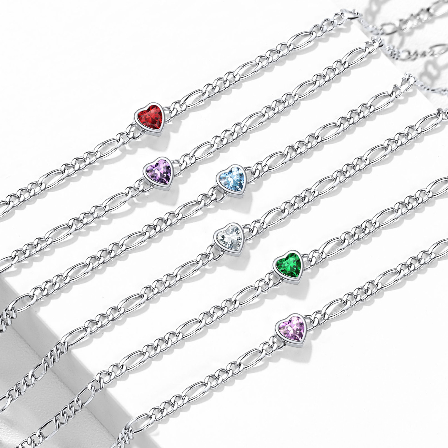 925 Sterling Silver Birthstone Adjustable Anklets For Women