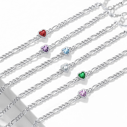 925 Sterling Silver Birthstone Adjustable Anklets For Women