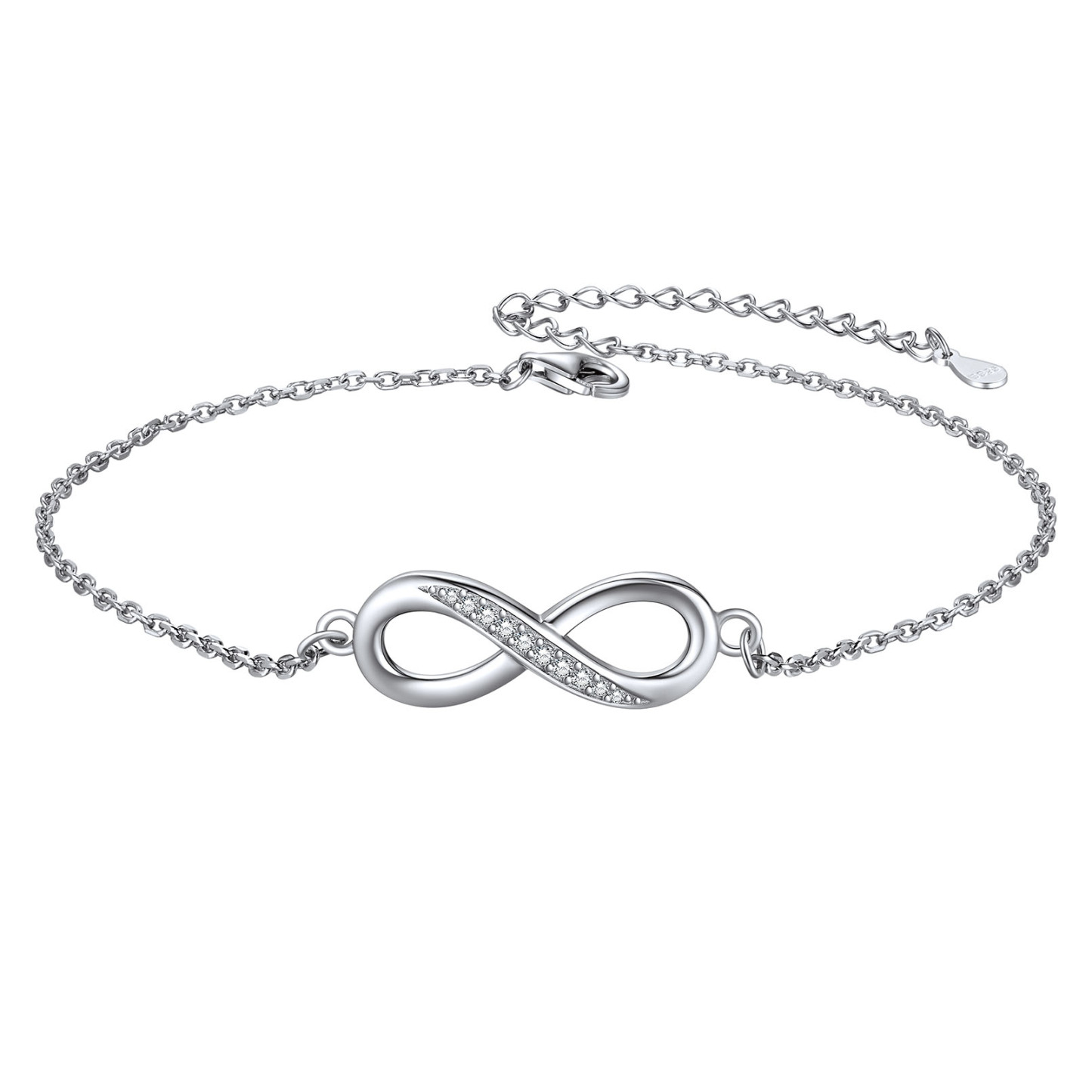 925 Sterling Silver Initial Anklets Heart Ankle Bracelet For Women