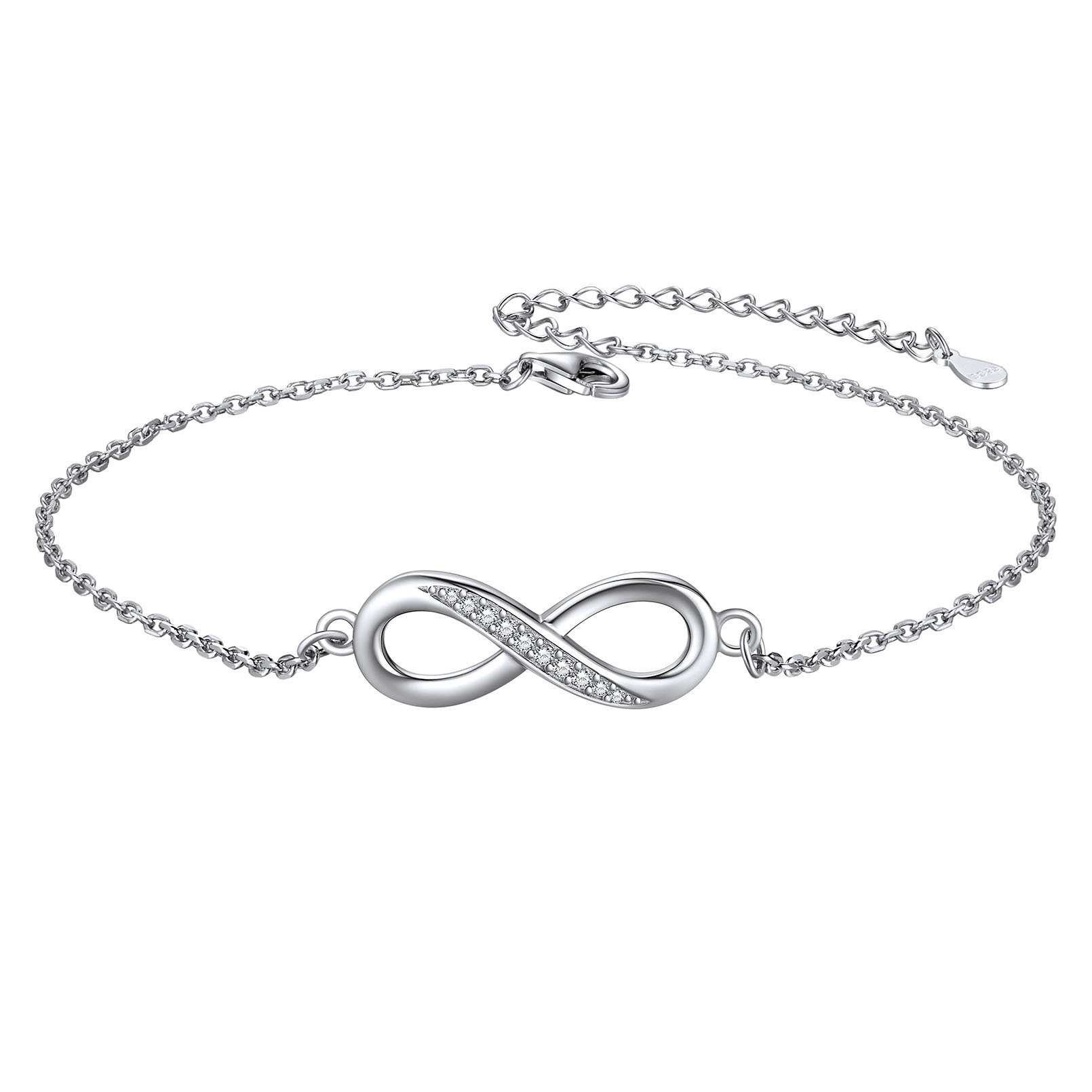 925 Sterling Silver Initial Anklets Heart Ankle Bracelet For Women
