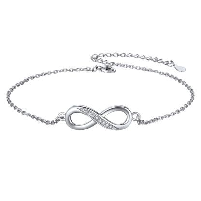 925 Sterling Silver Initial Anklets Heart Ankle Bracelet For Women