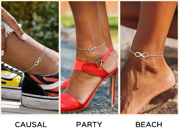 Infinity Adjustable Dainty Summer Beach Anklets for Women occasion