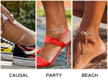Infinity Adjustable Dainty Summer Beach Anklets for Women occasion
