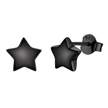 Engraved Star Personalized Hypoallergenic 925 Sterling Silver Stud Earrings for Women