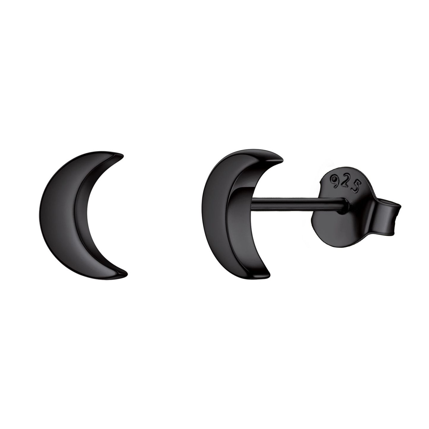 Sterling Silver Hypoallergenic  Moon Stud Earrings For Women