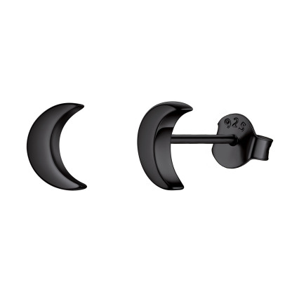 Sterling Silver Hypoallergenic  Moon Stud Earrings For Women
