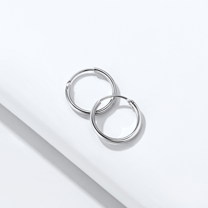 Sterling Silver Circle Huggie Round Hoops Earrings for Women silver occasion