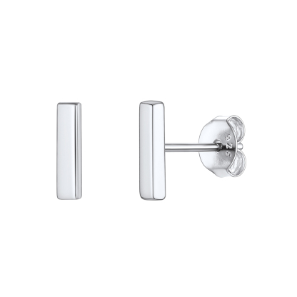 925 Sterling Silver Dainty Simple Bar Stud Earrings For Women SILVER